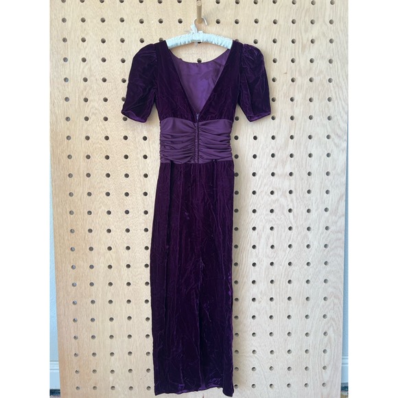 Purple velvet vintage dress - Picture 1 of 8